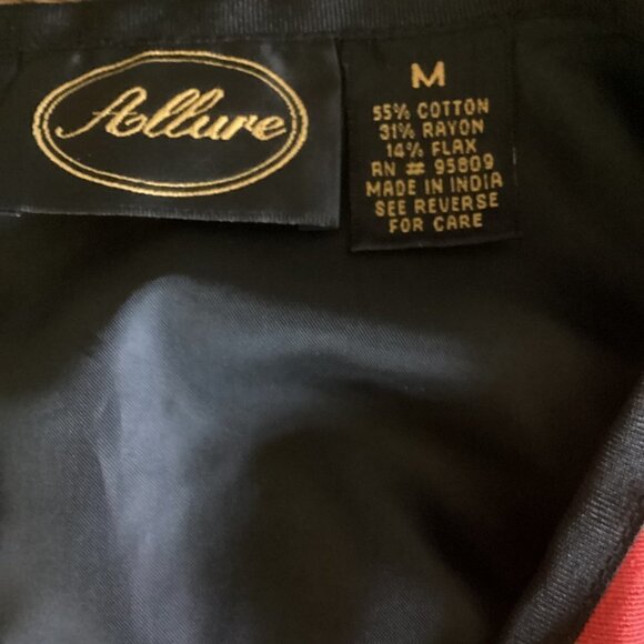 Allure Embroidered Blazer Jacket Art-to-Wear Cotton Rayon Flax Sz M 158D - Picture 8 of 9